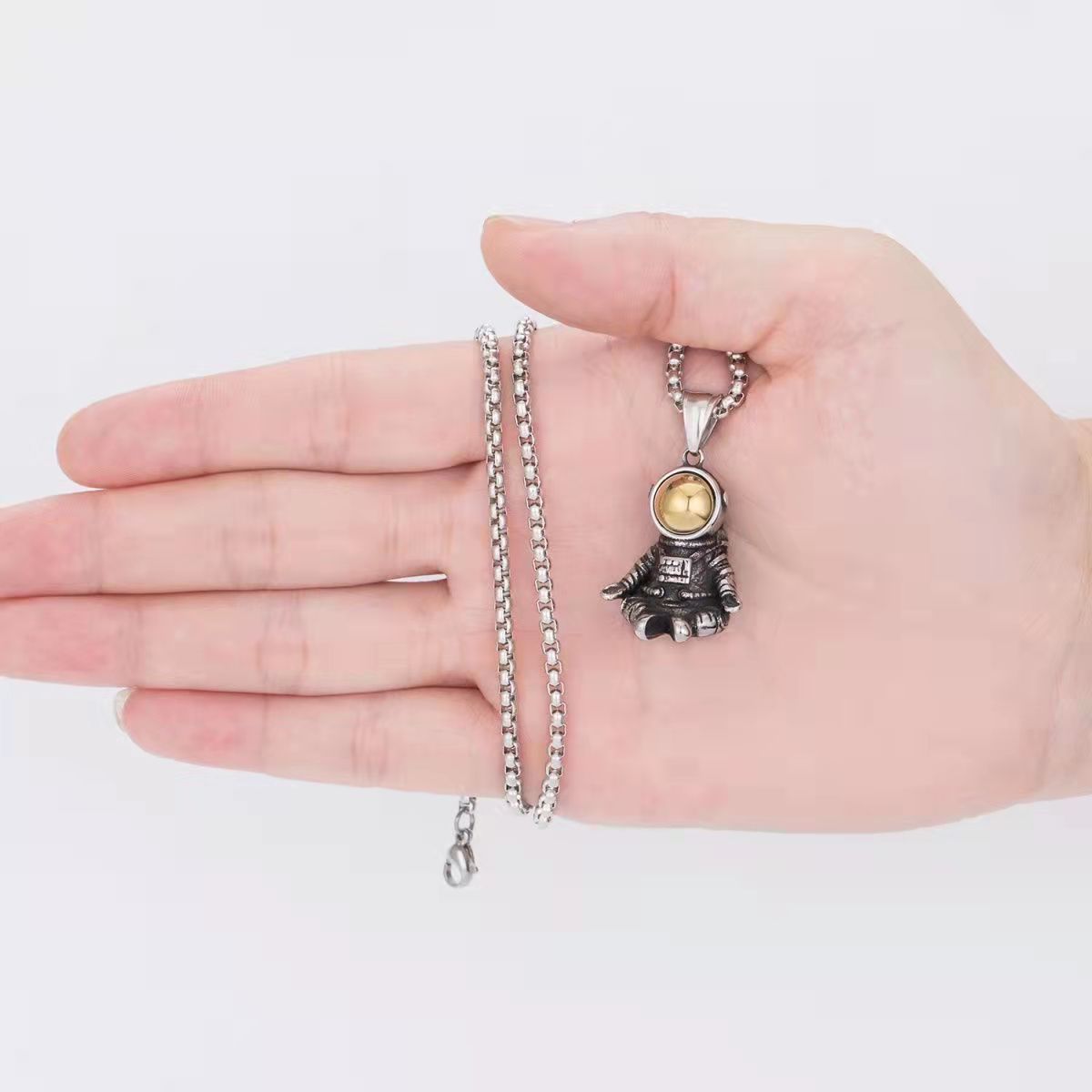 Astronaut Pendant For Unisex Protection Statement Hip Hop Style Bold Retro Vibe Planderful