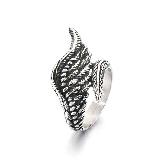 Planderful Guardian Angel Wing Ring For Men Stainless Steel