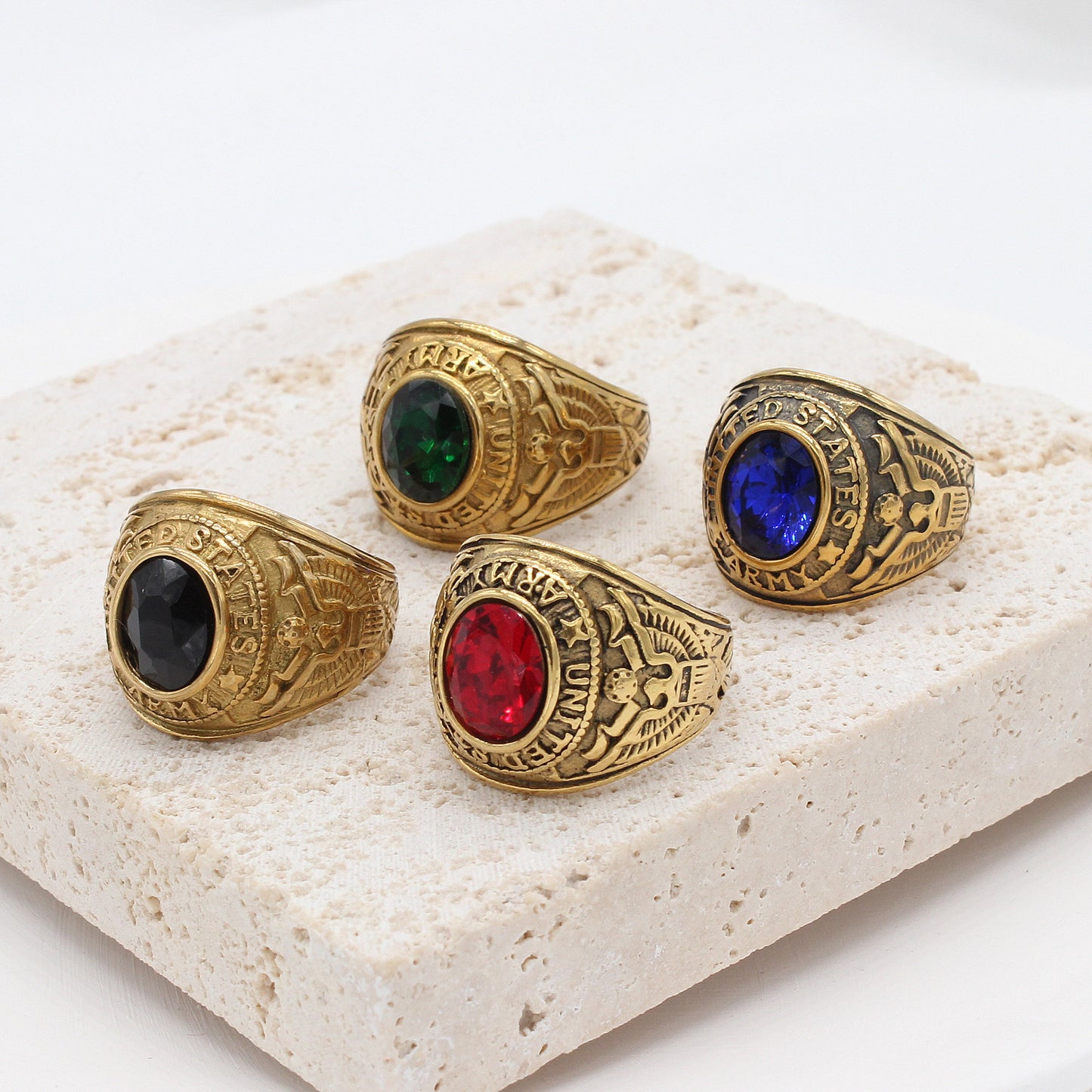 Personalized Retro GI Zircon Ring For Men And Women By Planderful Everyday Genie Protection Statement