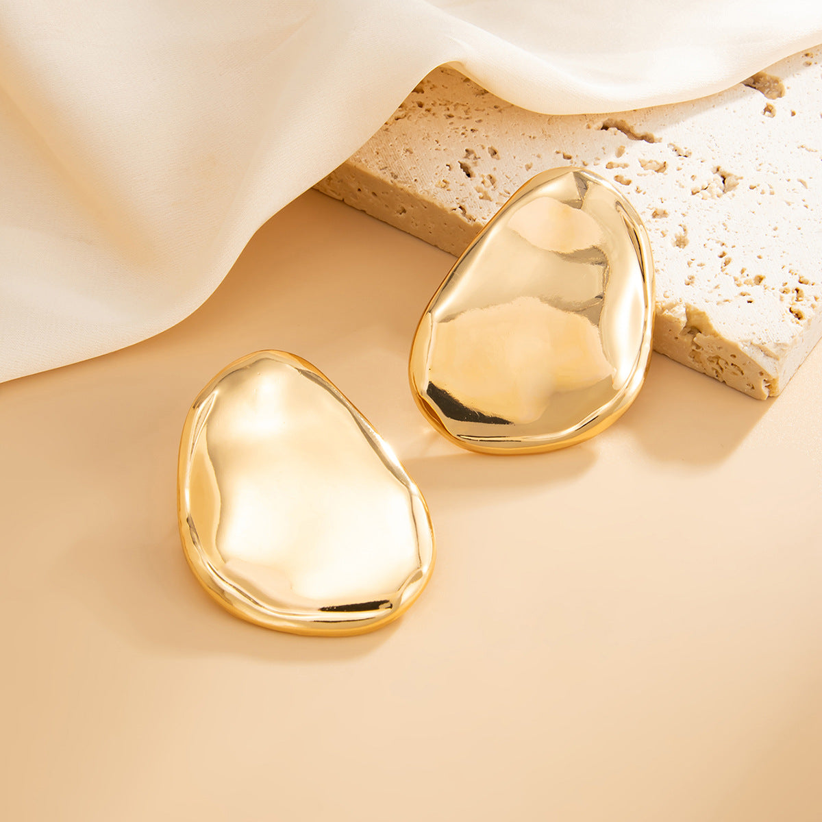 Planderful Geometric Stud Earrings For Women With Irregular Mirror Design Bold Statement Jewelry Vienna Verve