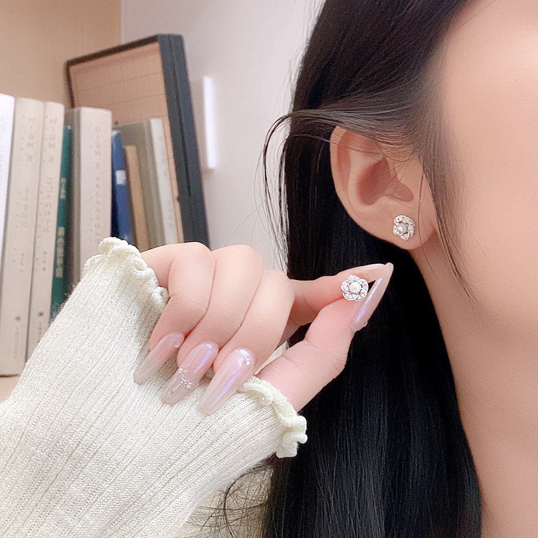 Minimalist Pearl 925 Sterling Silver Women's Earrings