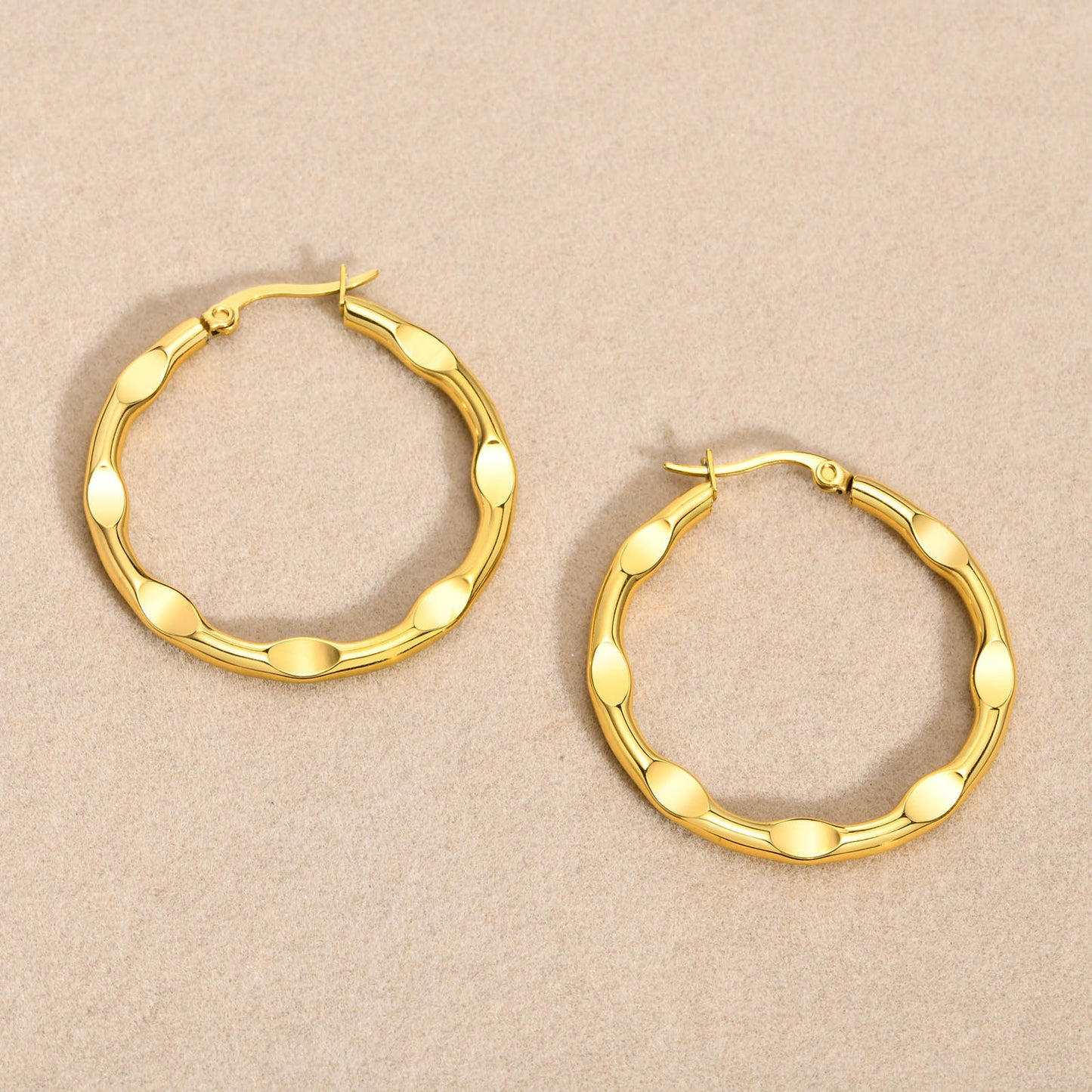 European And American Style Jewelry Gold Stainless Steel Earrings