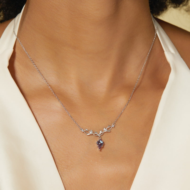 S925 Sterling Silver Lab-Grown Alexandrite Signature Necklace