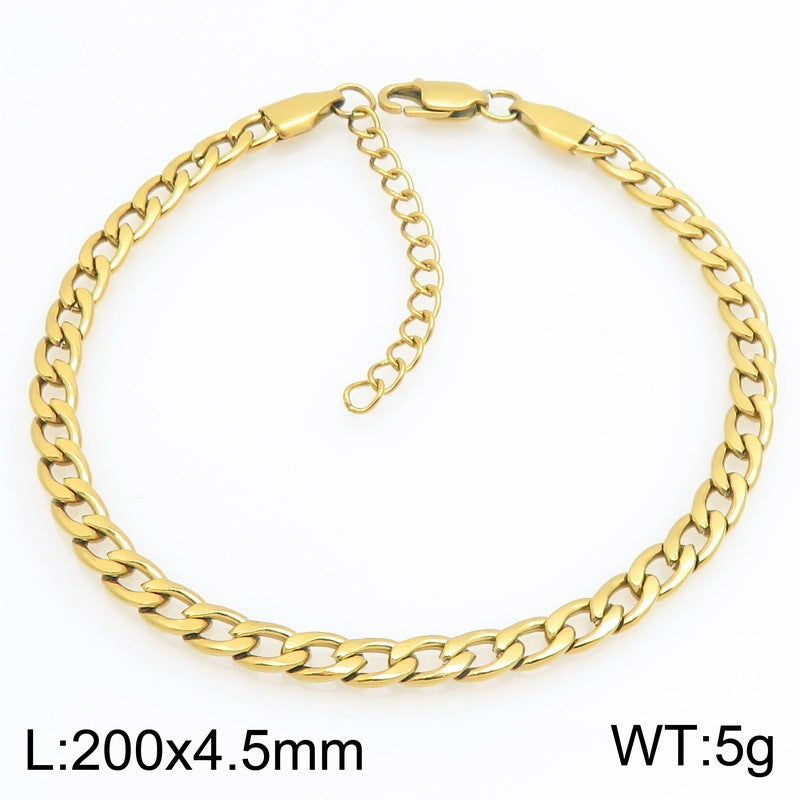 Minimalist Figaro Chain Stainless Steel Bracelet – Unisex Nk Chain Adjustable Handmade