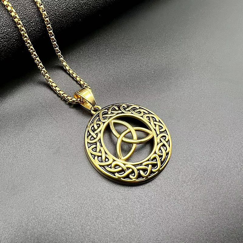 Celtic Concentric Knot Necklace Titanium Steel Polished By Planderful Everyday Genie For Unisex Viking Punk Fans