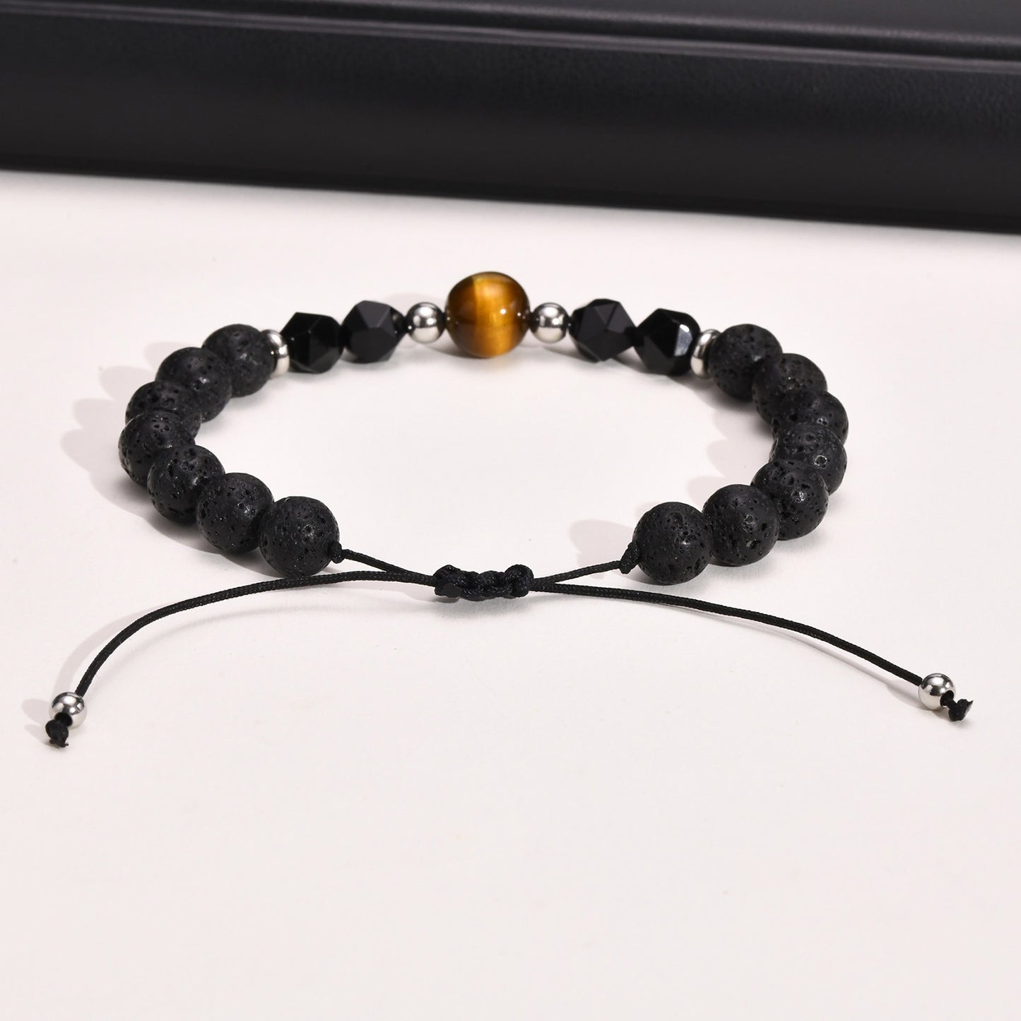 Men's Popular Jewelry Tiger's Eye Stone Cut Agate Bracelet