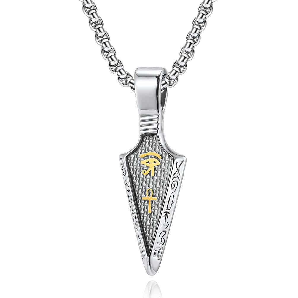 Planderful Eye Of Horus Necklace Titanium Steel Carbon Fiber Pendant For Men Bold Literary Style Jewelry