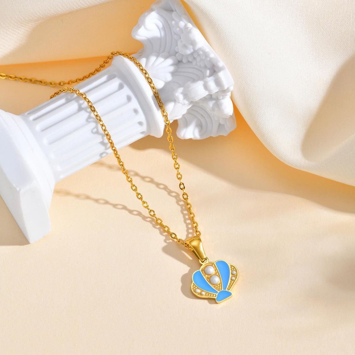 Stainless Steel Epoxy Bow Cute Super Cute Pendant Necklace