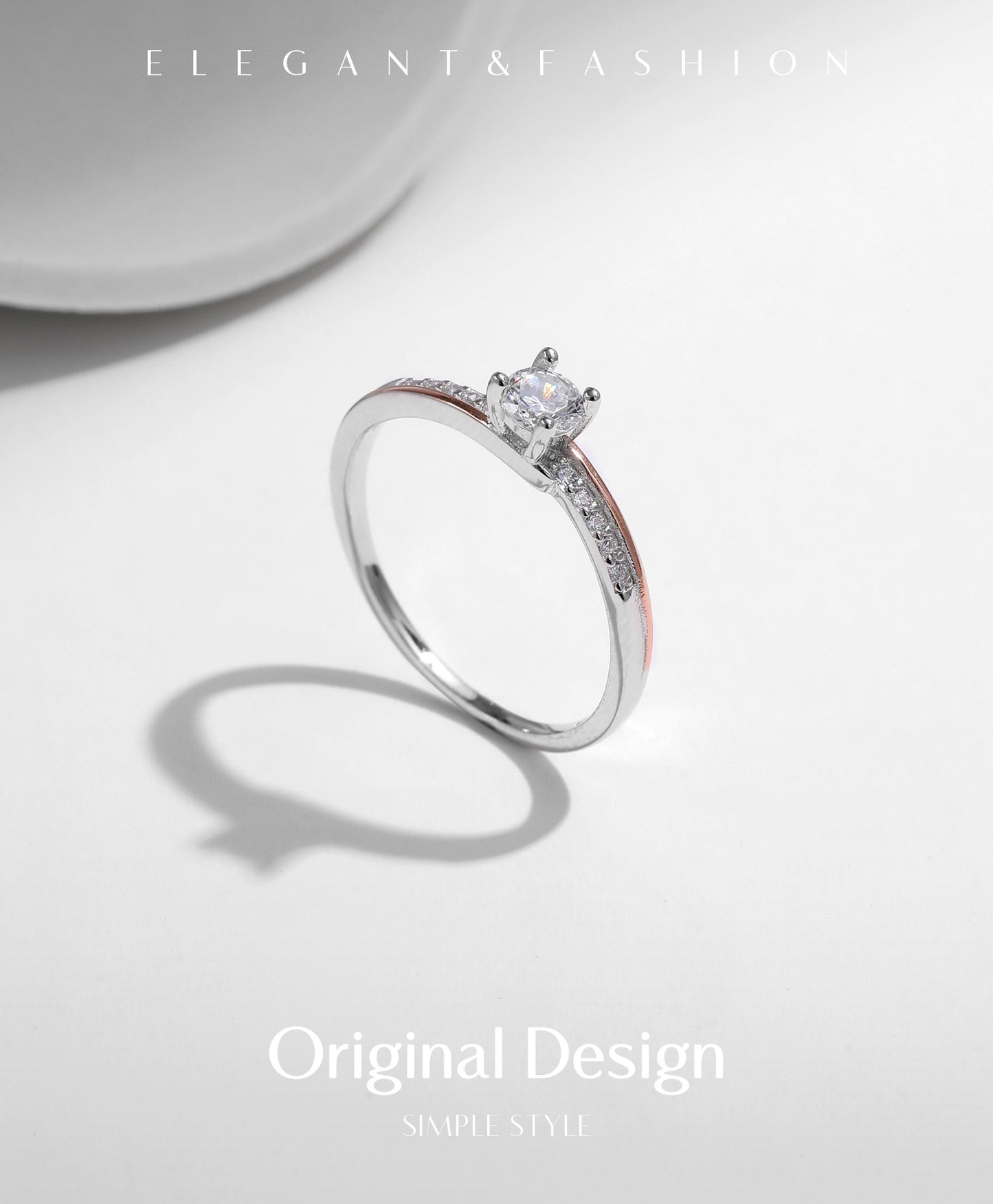 Planderful Everyday Genie Ring – Light Luxury Rose Gold Design with Sparkling Zircon