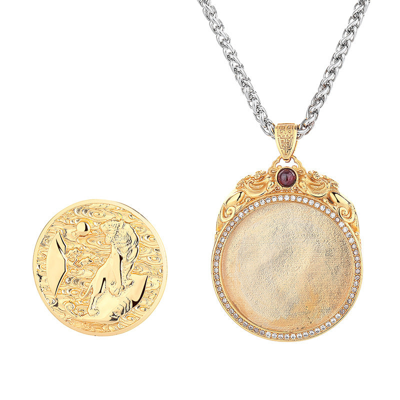 Steel Necklace - Elegant Unisex Buddha Natal Zodiac Pendant Perfect For Men And Women