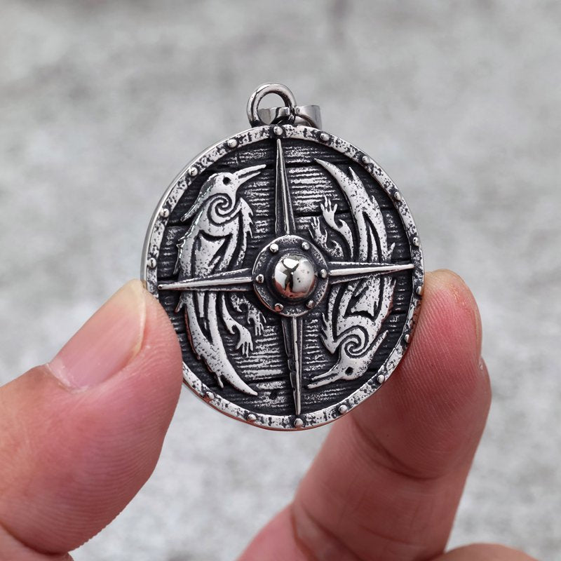 Minimalist Viking Compass Stainless Steel Men's Pendant Necklace