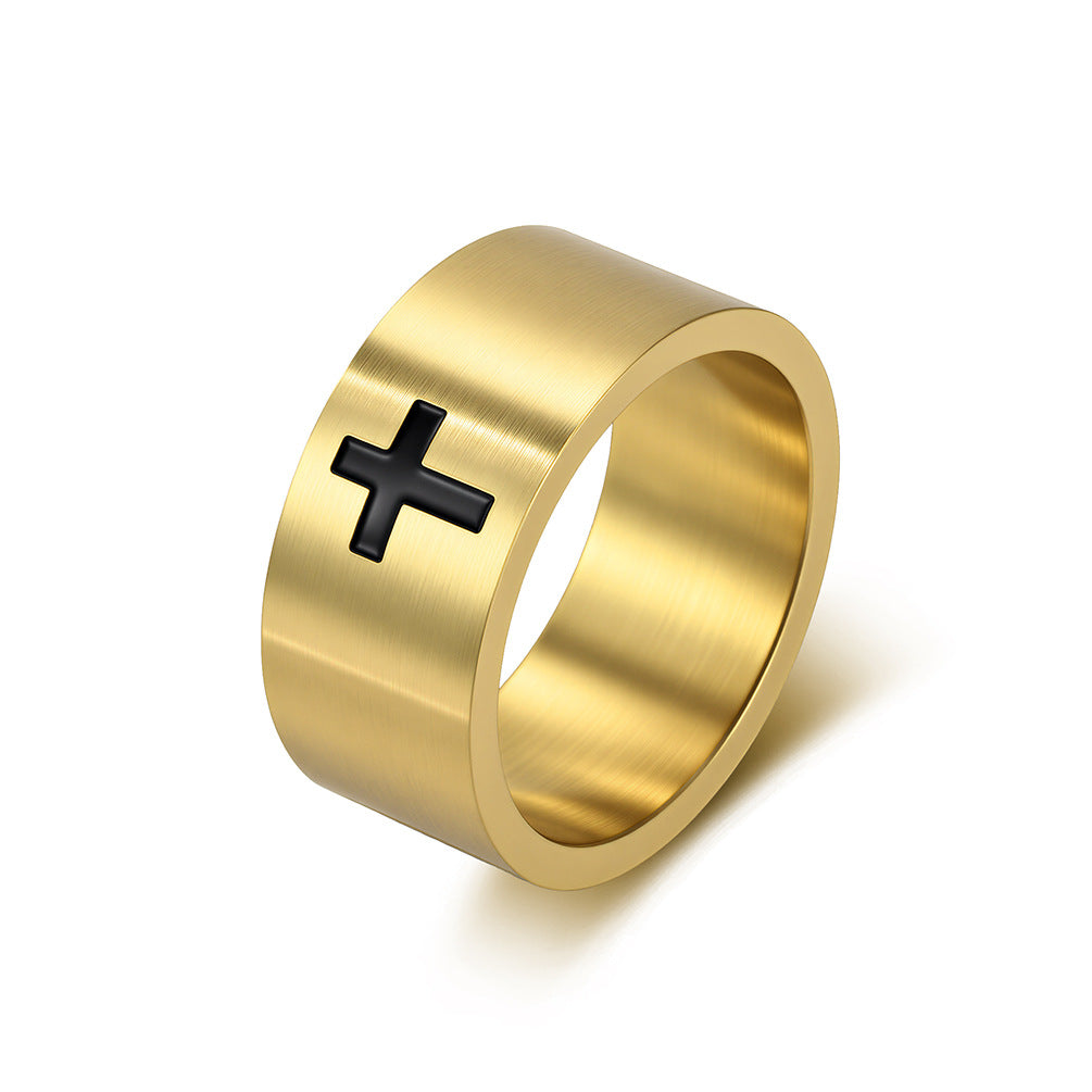 Vintage Cross Stainless Steel Men's Ring