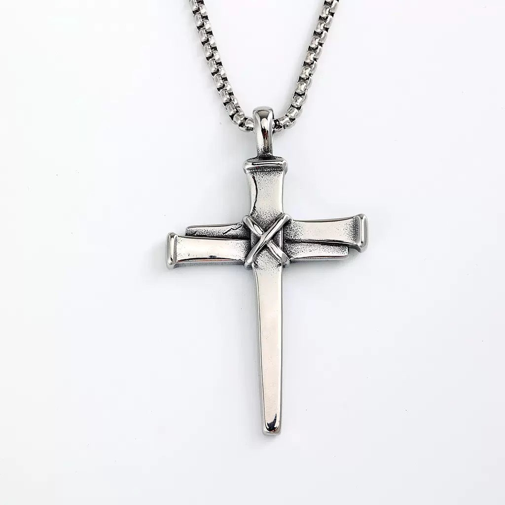 Punk Cross Stainless Steel Pendant Necklace