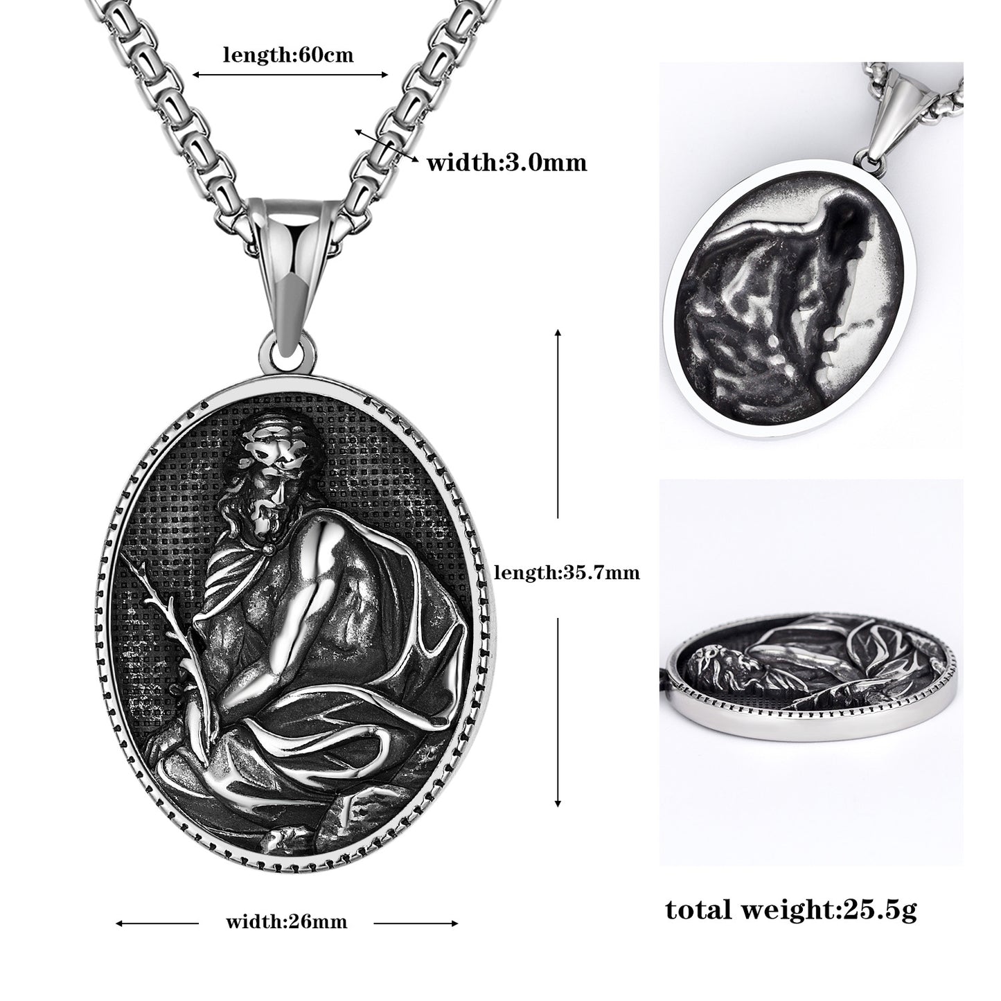 Steel Necklace – Vintage Punk Style Pendant For Men By Planderful Everyday Wear Accessory