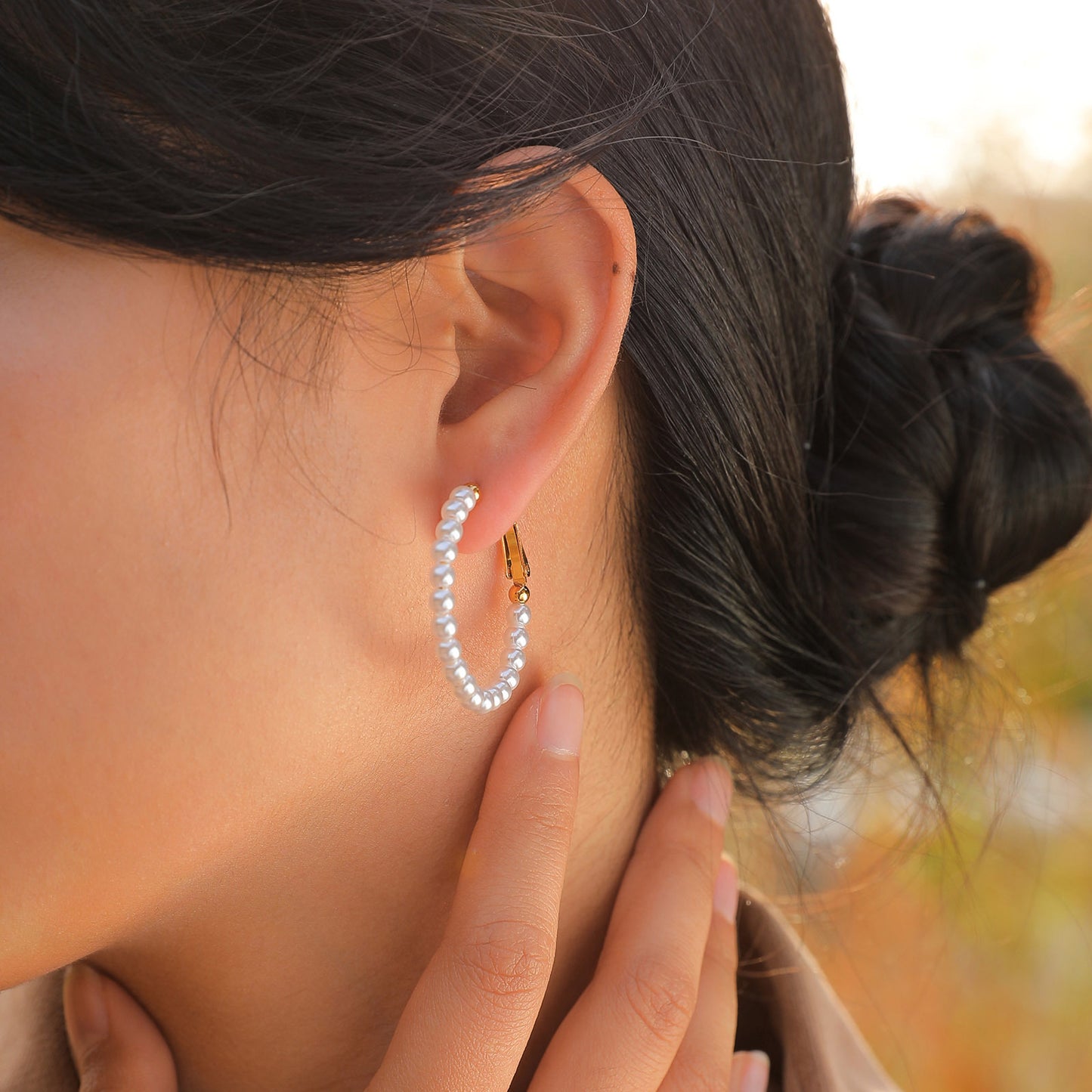 Earrings Stainless Steel Imitation Pearl Earrings Golden Ladies Jewelry Wholesale