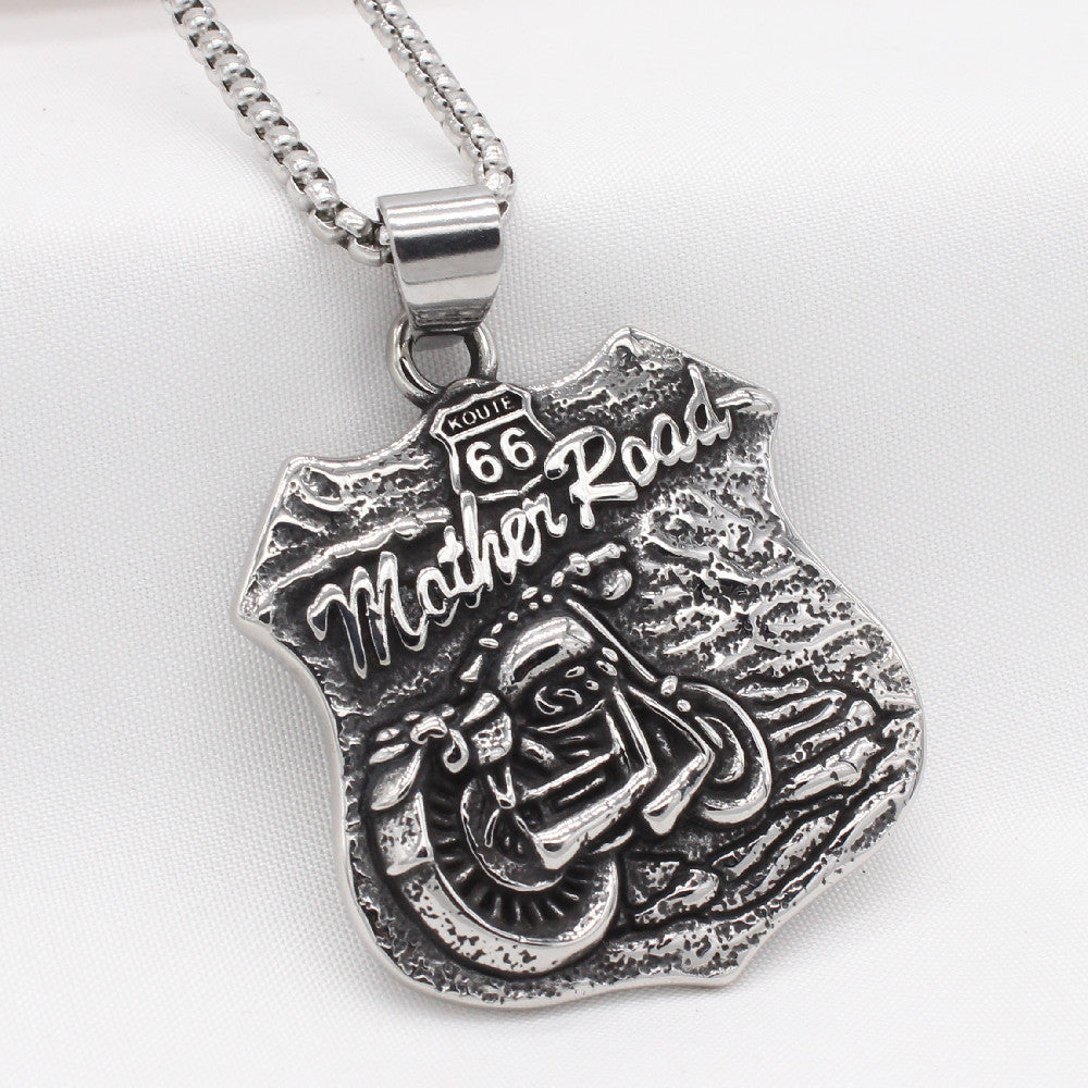 Personalized Retro Motorcycle Locomotive Titanium Steel Pendant for Men - Wholesale European and American Jewelry