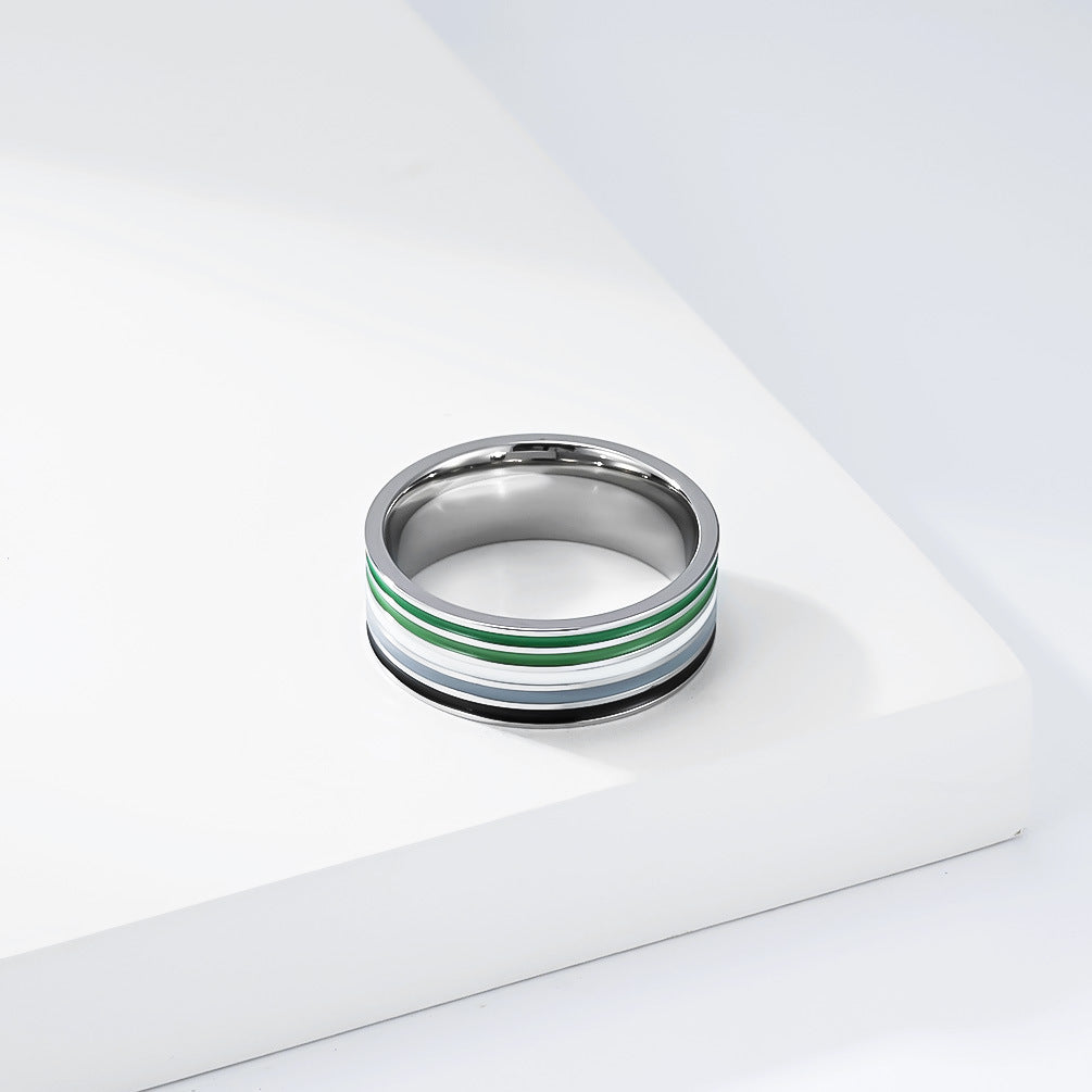 Steel Ring - Statement Rainbow Flag Ring