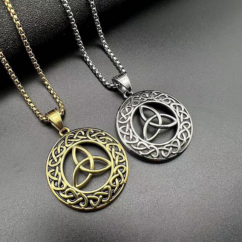 Celtic Concentric Knot Necklace Titanium Steel Polished By Planderful Everyday Genie For Unisex Viking Punk Fans