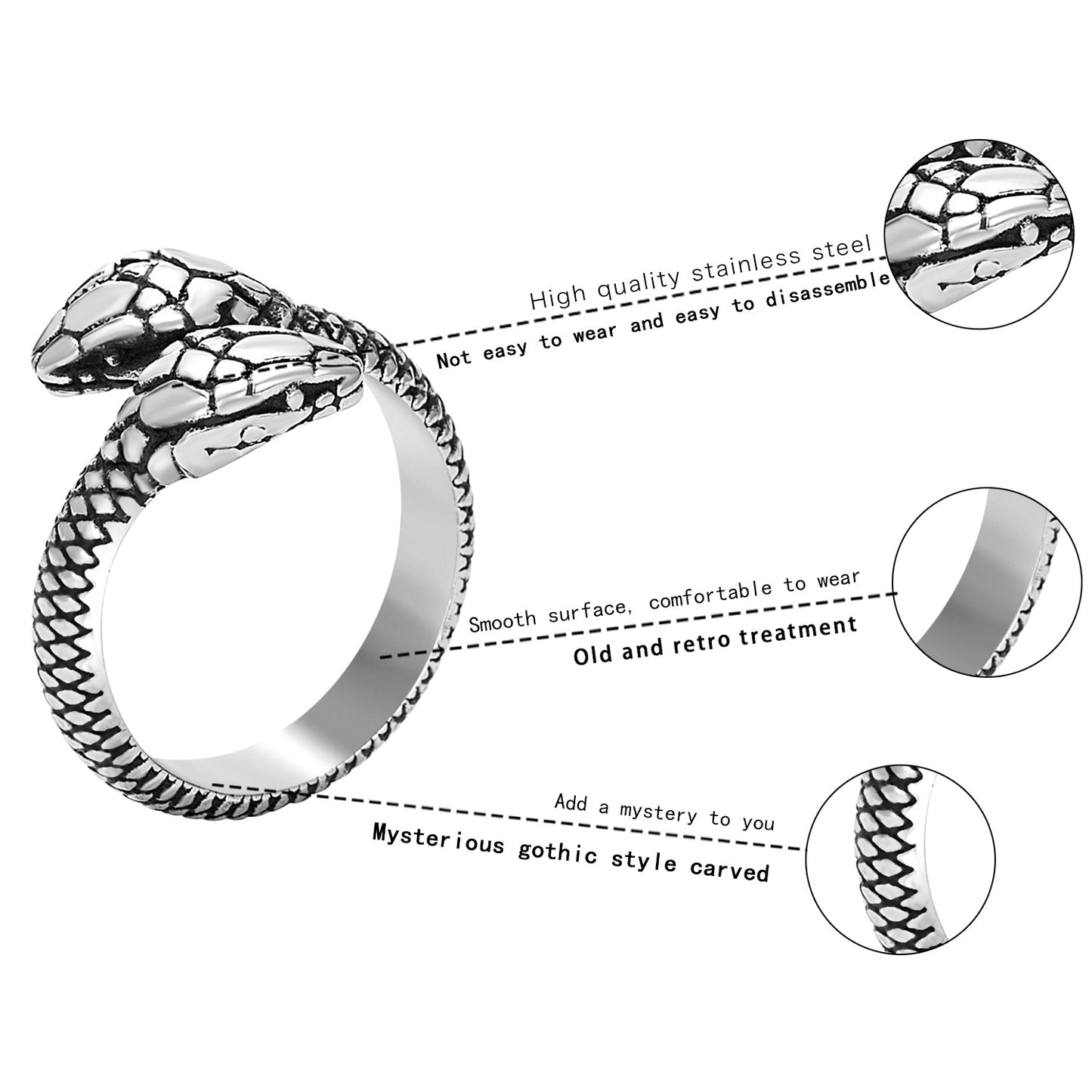 Steel Ring – Vintage Snake Ring