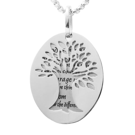 Titanium Steel Tree of Life Pendant Necklace for Men and Women - Retro Trendy Design