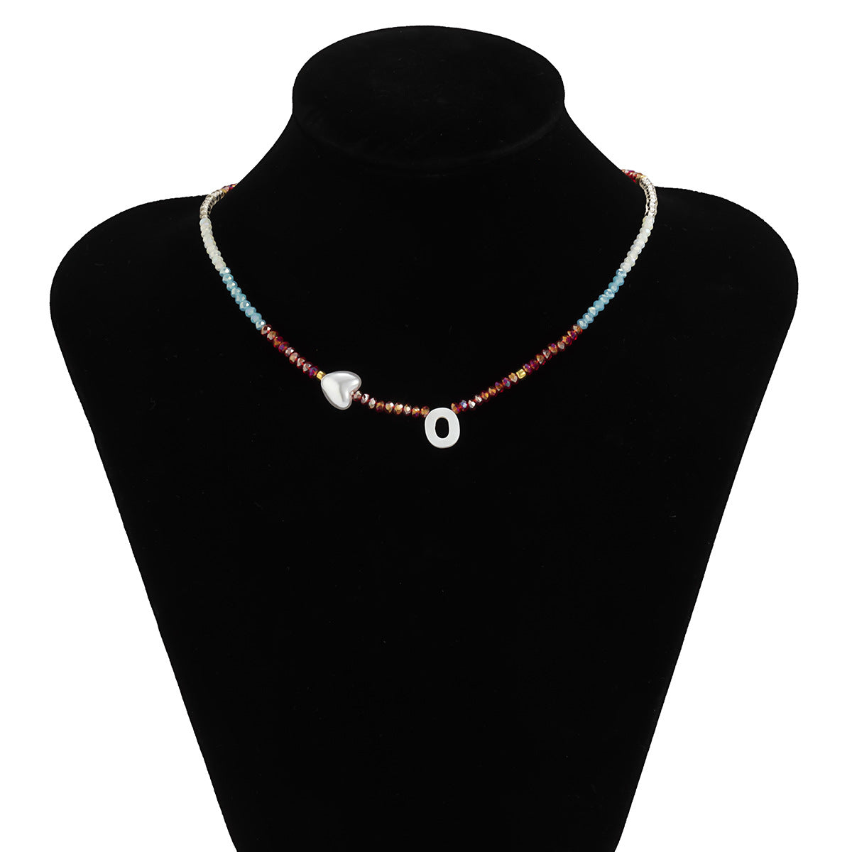 Planderful Crystal Shell Necklace Vienna Verve For Women With Imitation Pearl Geometric Letter O Statement