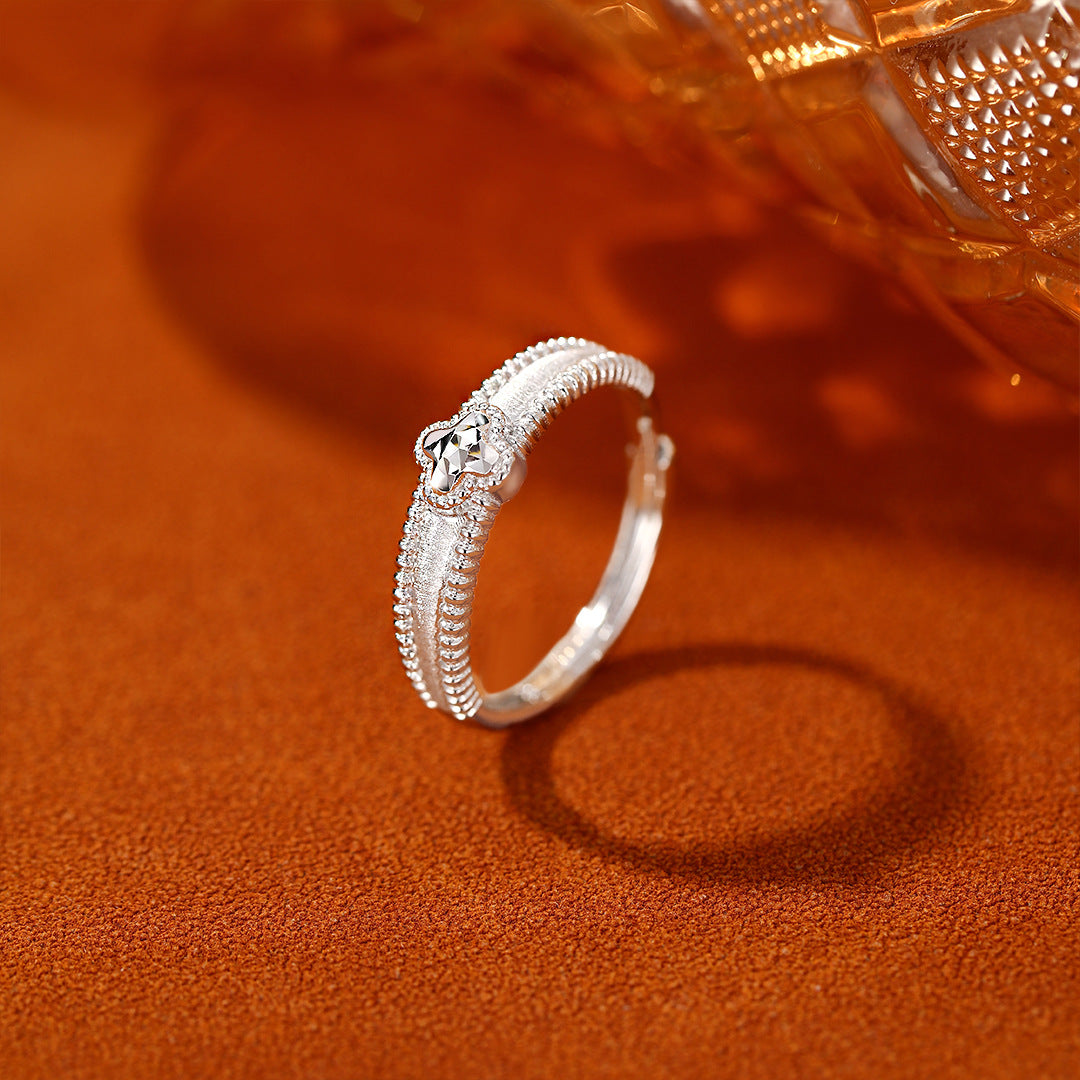 Minimalist Clover S925 Sterling Silver Ring
