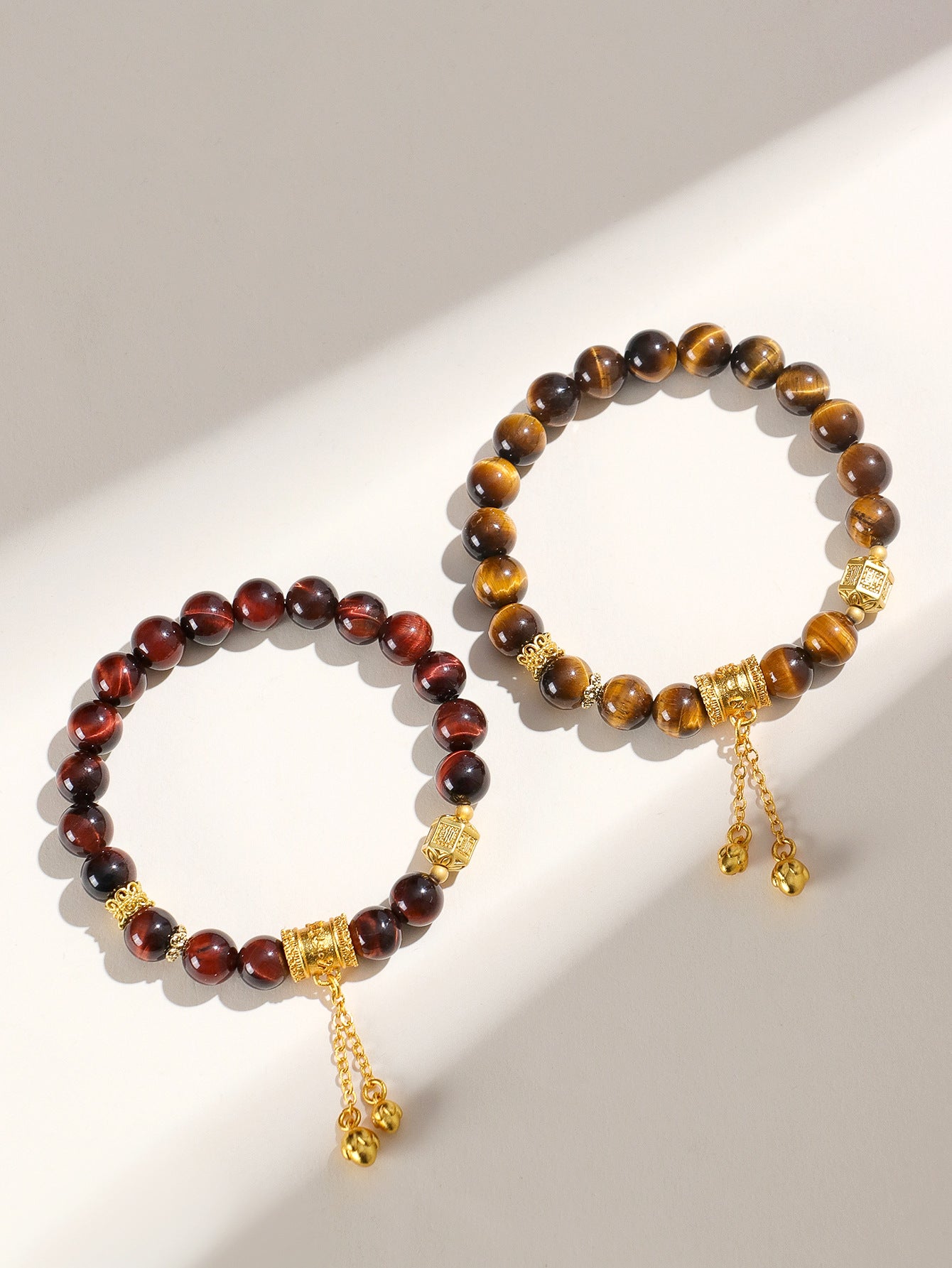 Planderful Fortune's Favor Bracelet – Elegant 8Mm Gold Tiger Eye Beads