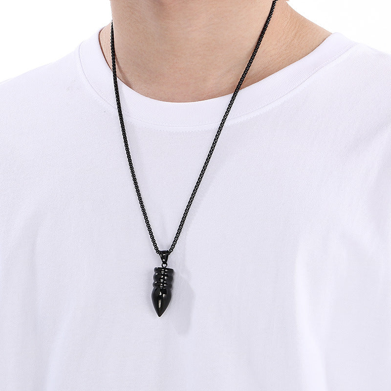 Planderful Hip Hop Wolf Warrior Titanium Necklace Men