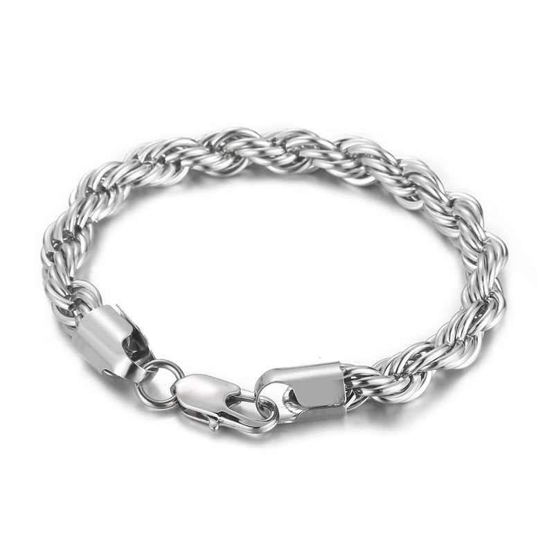Titanium Steel – & Men's Buckle Twist Chain 4/6/8 Mm Twist Rope Chain Bracelet