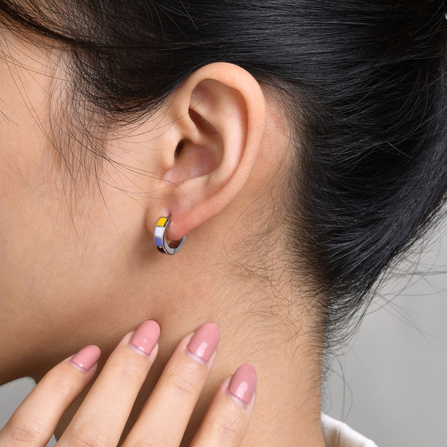 Planderful Unisex Stainless Steel Colorful Earrings