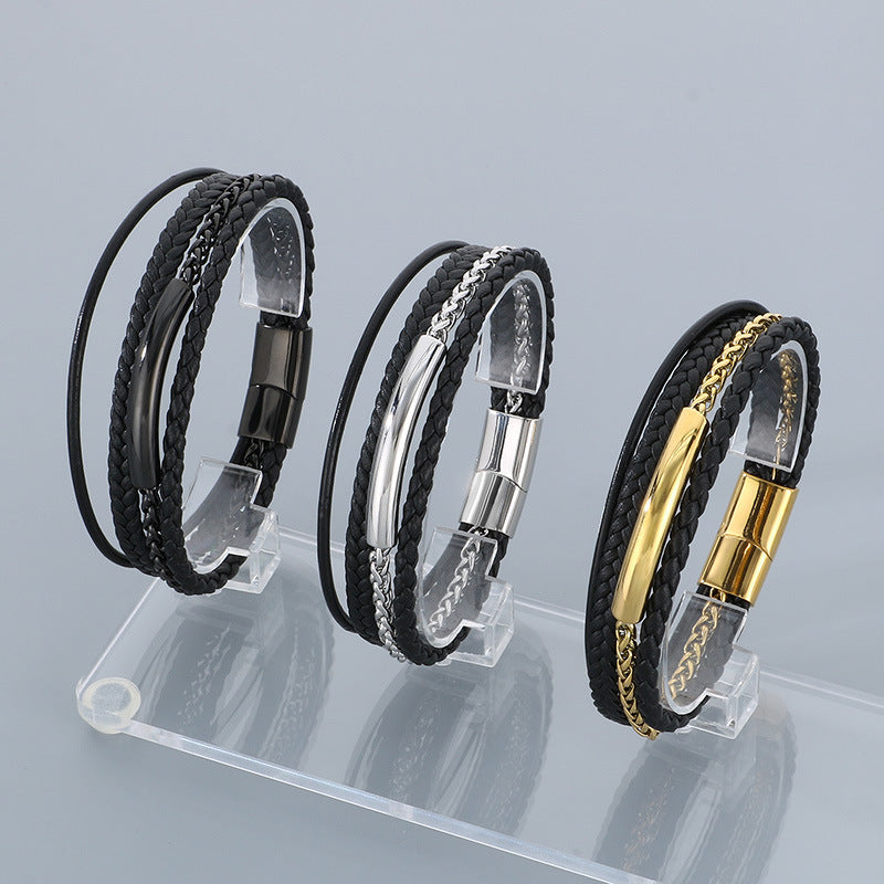 Planderful Mens Magnetic Buckle Bracelet Personalized