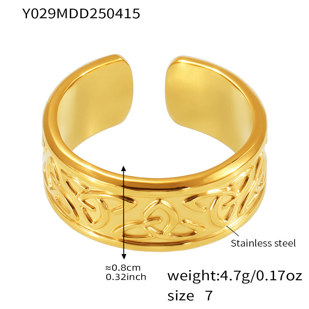 Planderful Open Ring Stainless Steel Ring Unisex Colorfast
