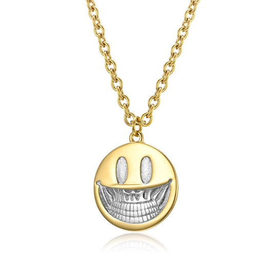 Dark Pop Style Skull Smiley Face Trendy Necklace for Men