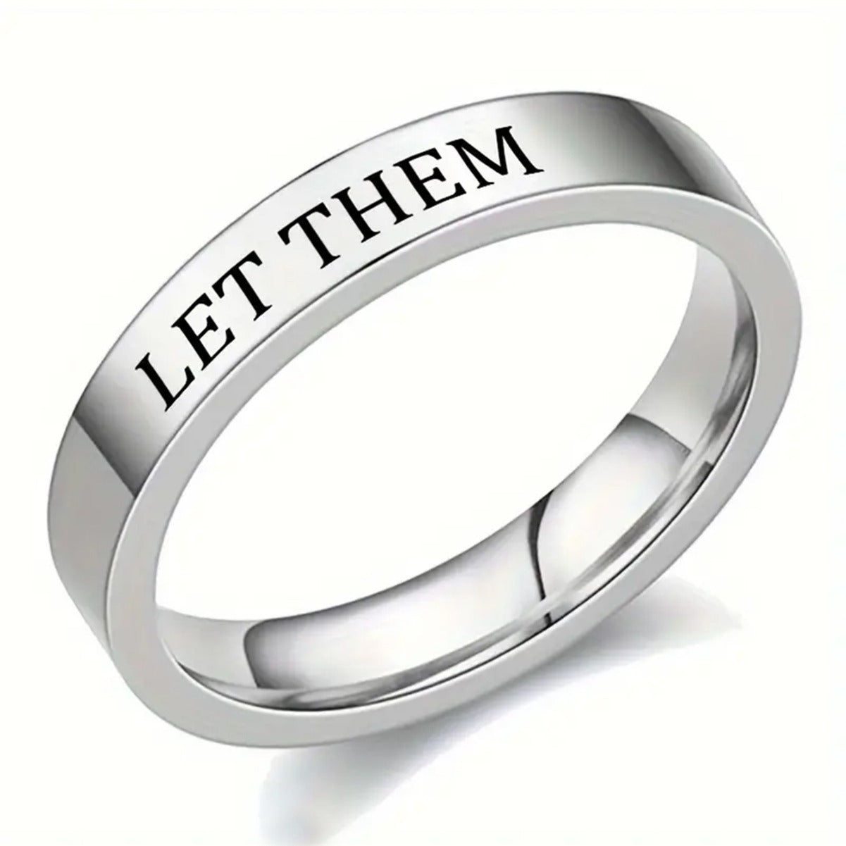 Let Them Inspirational Steel Ring For Women Planderful