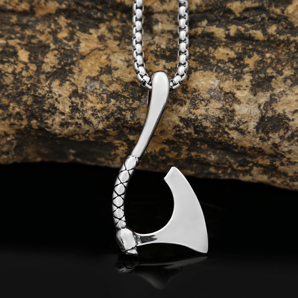 Nordic Hot Sale Axe Titanium Steel Men's Pendant Necklace