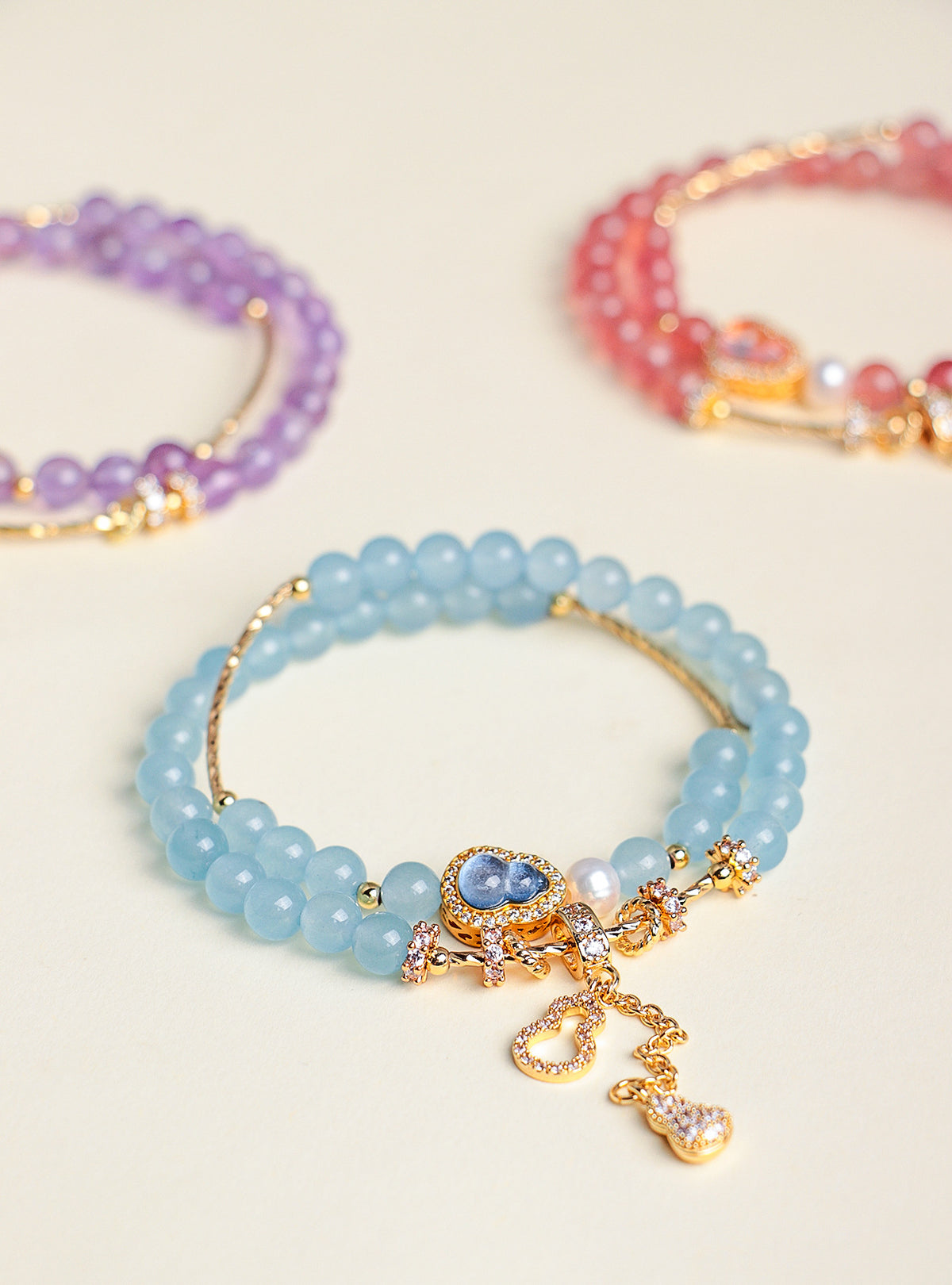 Freshwater Pearl Aquamarine Amethyst Bracelet