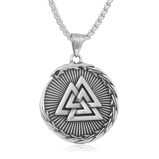 European And American Stainless Steel Viking Triangle Pendant