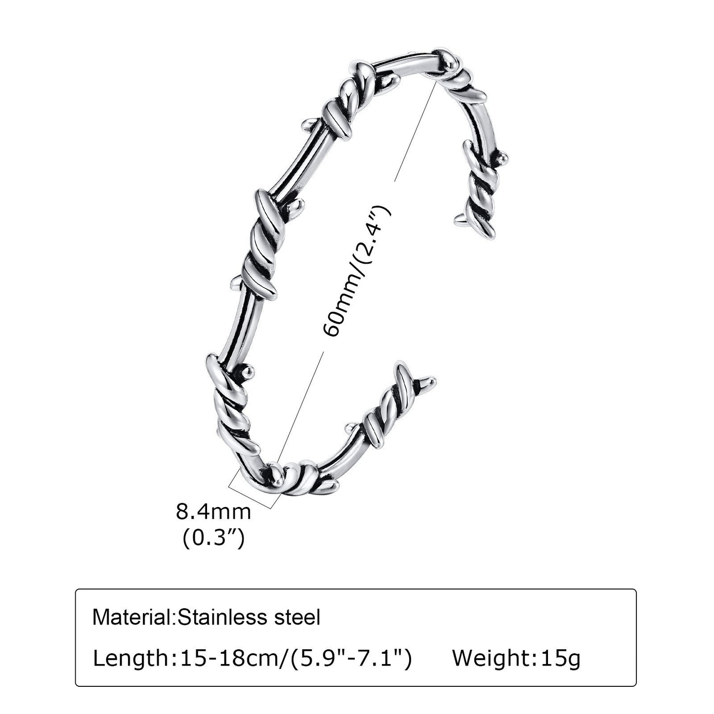 Planderful Men Stainless Steel Knotted C Shaped Bracelet