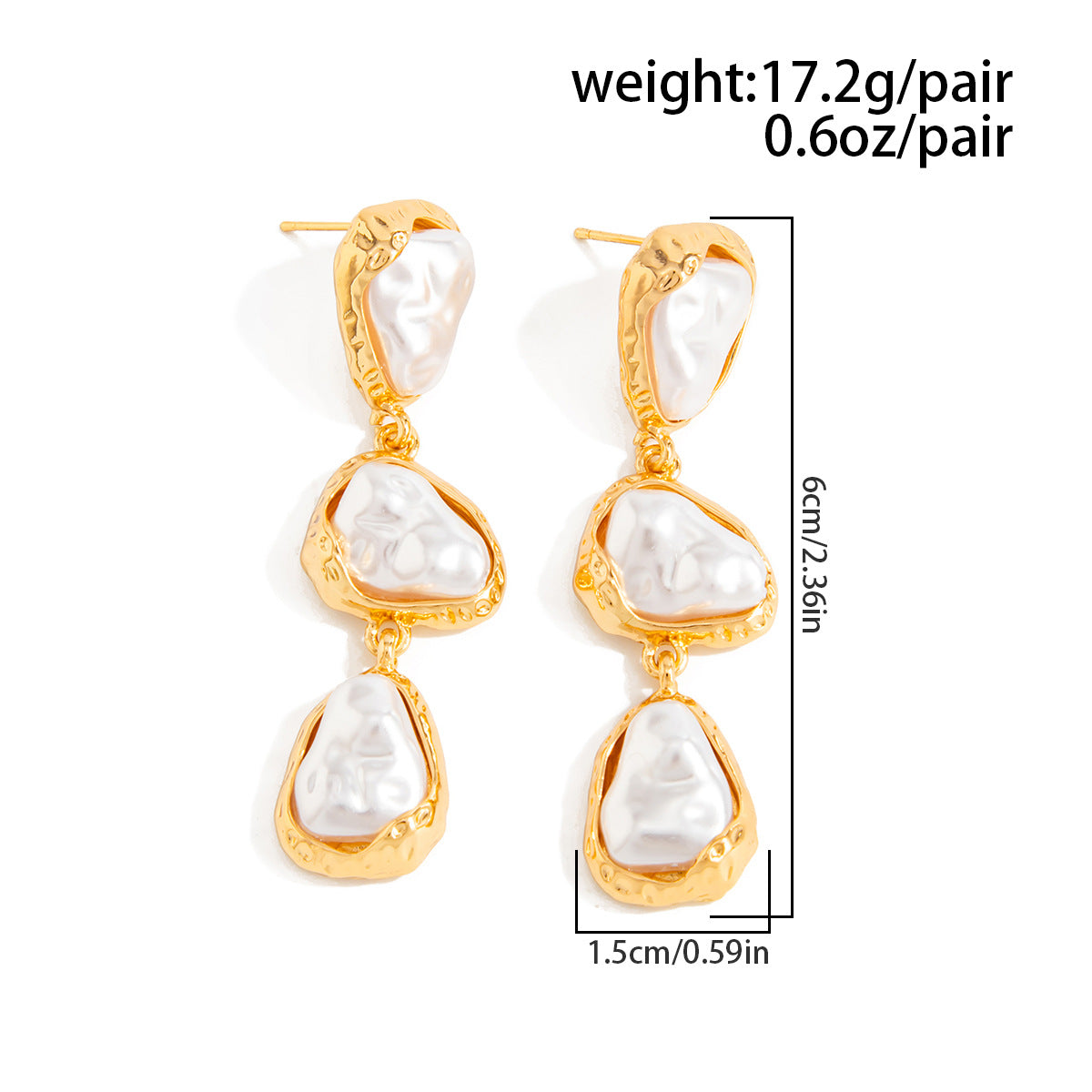 Planderful Pearl Geometric Pendant Earrings For Women Verve