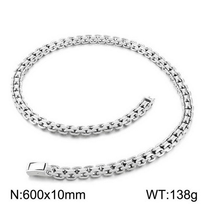 Interlocking Bracelet Necklace Hip Hop Titanium Steel Men