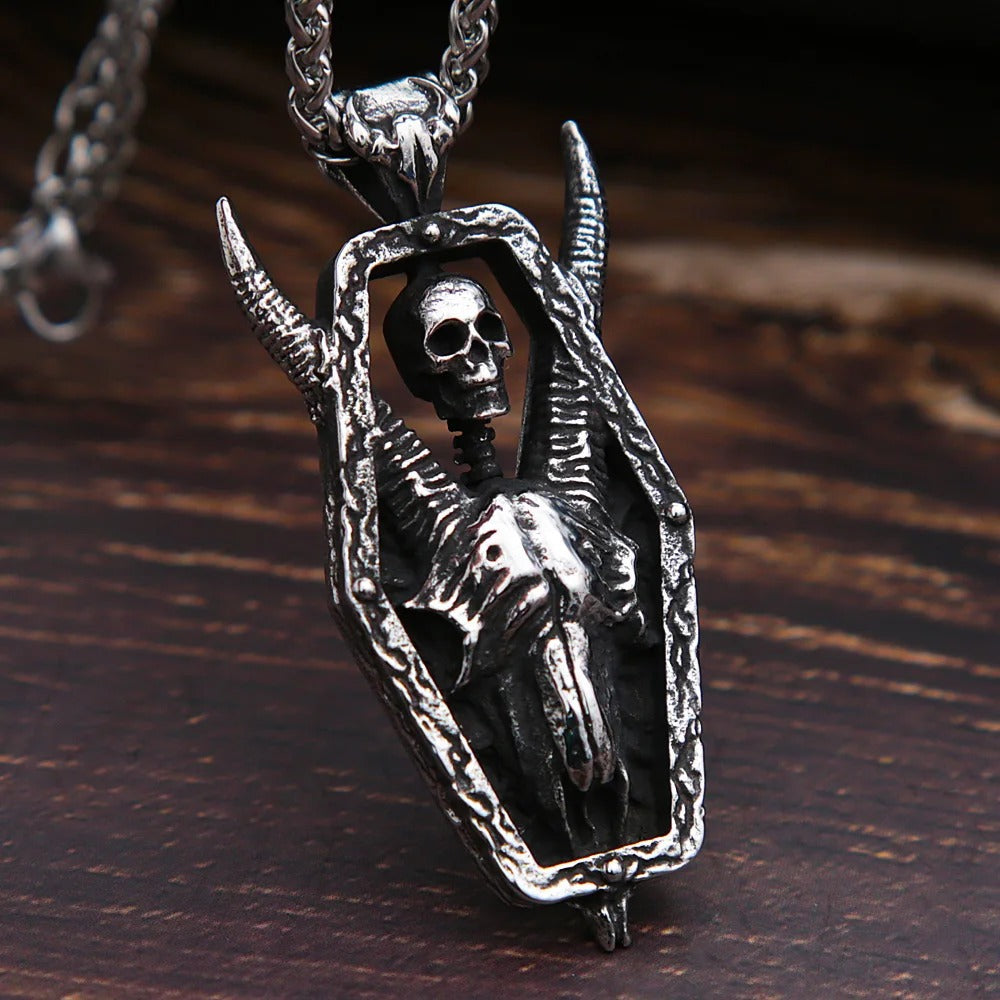 Punk Skull Stainless Steel Men's Pendant Necklace