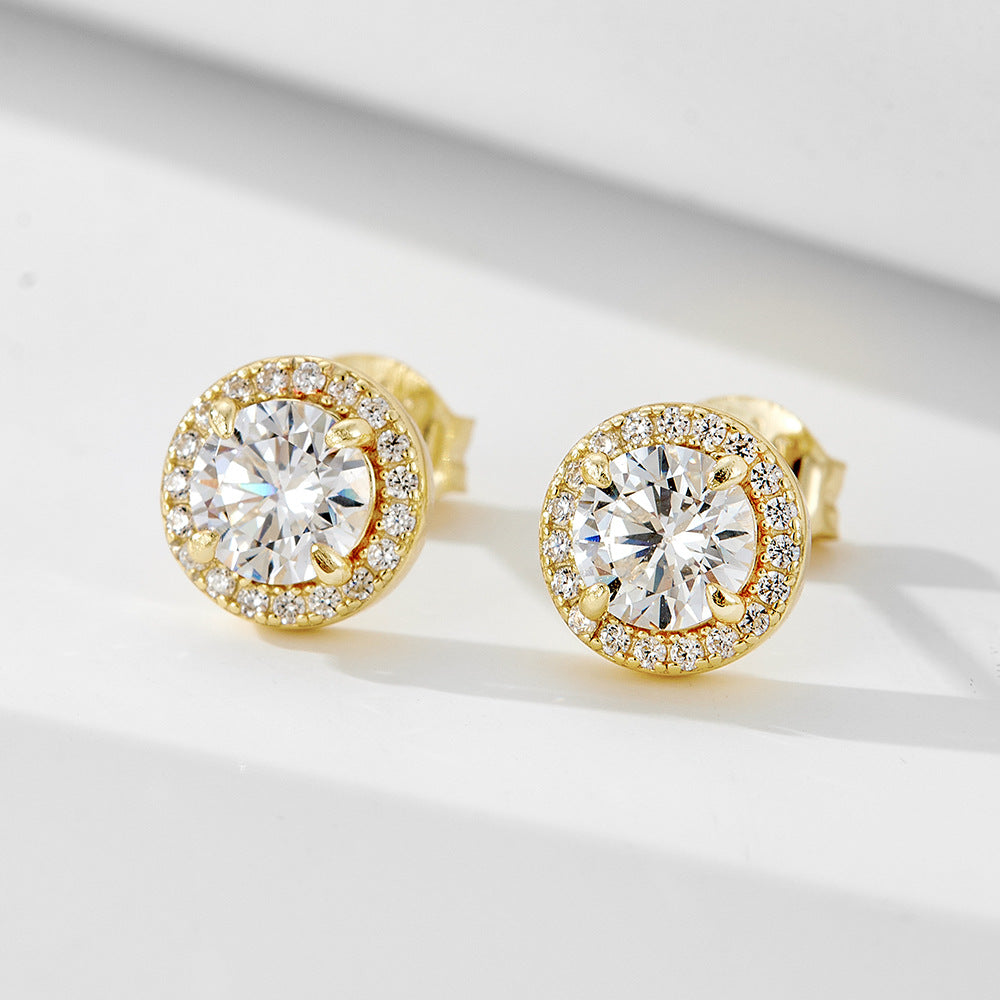 European and American S925 Sterling Silver Zircon Earrings