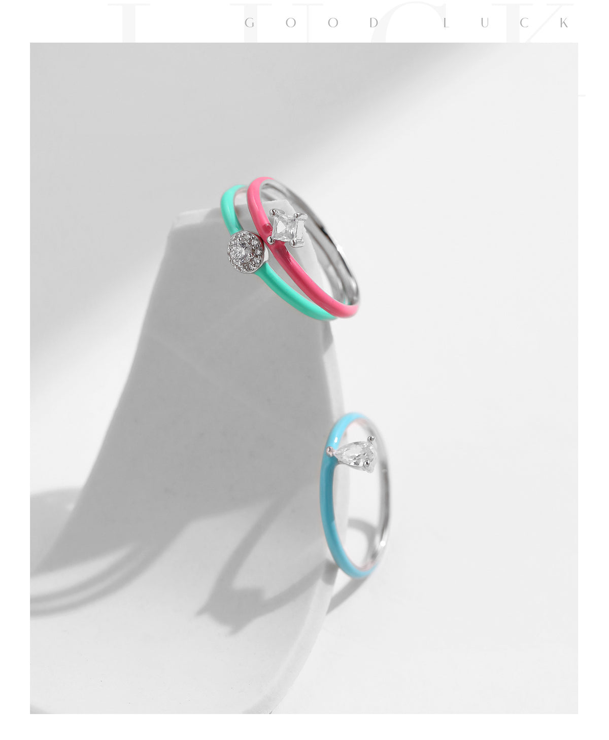 925 Sterling Silver Candy-Color Zircon Ring