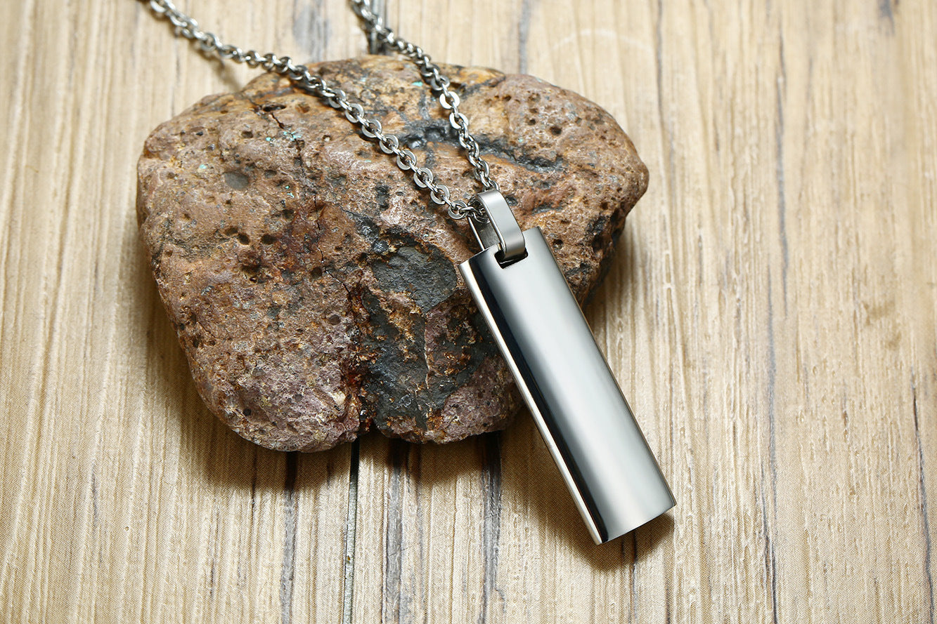 Stainless Steel Strip Corrosive Spanish Pendant Necklace for Men