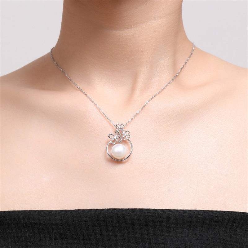 Vintage Pearl 925 Sterling Silver Women's Pendant Necklace