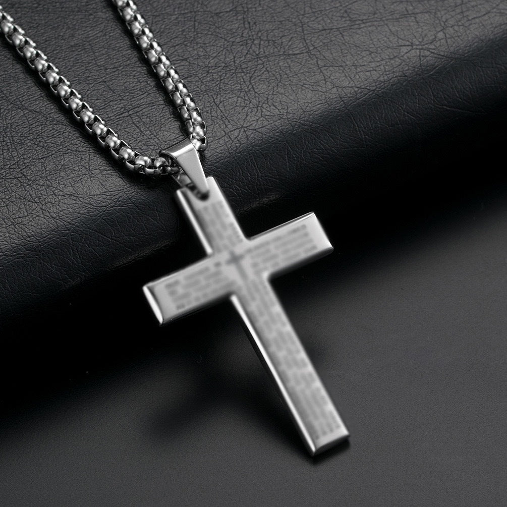 Planderful Durable Stainless Steel Cross Necklace Unisex Hip Hop Pendant Gift For Him Or Her