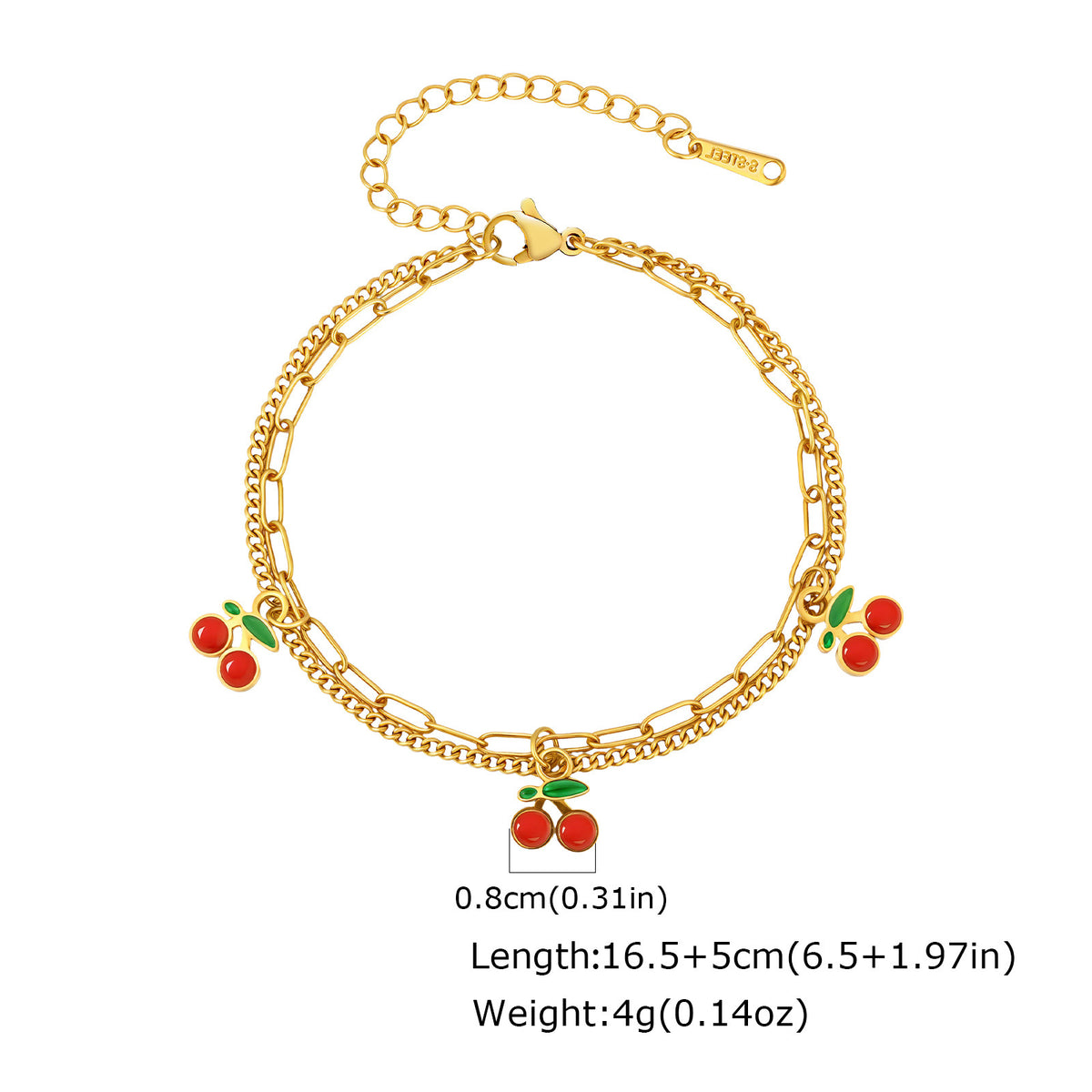 Girls Sweet Wind Double Stainless Steel Bracelet