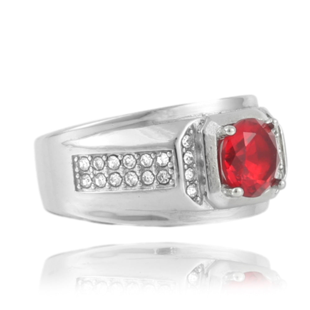 Trendy Multicolor Stone Titanium Steel Ring for Personalized Fashion - Unisex Design for Men and Women