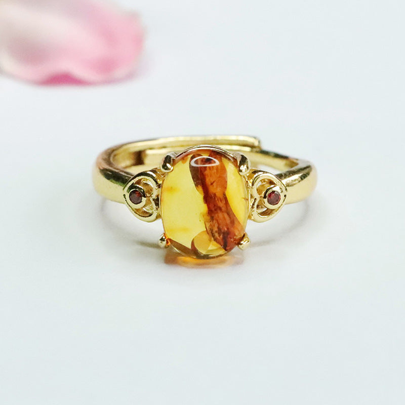 Amber and Zircon Sterling Silver Love Ring from Fortune's Favor Collection