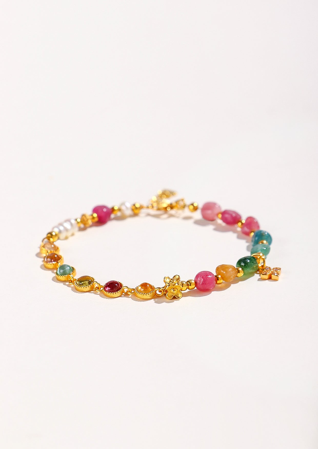 Planderful Fortune's Favor Bracelet – Elegant Tourmaline and Pearl Design